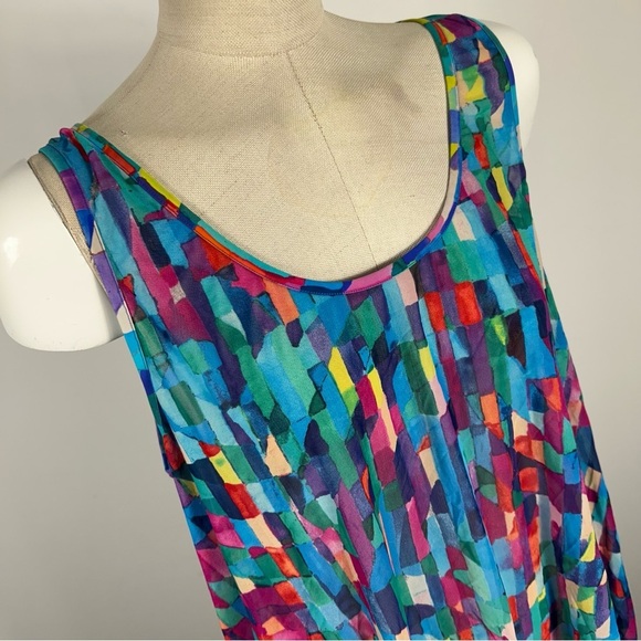 profile by gottex Colorful Geometric Patterned Dress beach cover up L-XL - Picture 6 of 12
